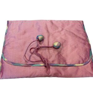 Zazendi Pink And Pastel Plaid Lingerie Bag Silk 12x10